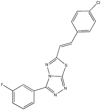 6-[2-(4-chlorophenyl)vinyl]-3-(3-fluorophenyl)[1,2,4]triazolo[3,4-b][1,3,4]thiadiazole Struktur