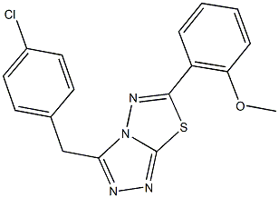 2-[3-(4-chlorobenzyl)[1,2,4]triazolo[3,4-b][1,3,4]thiadiazol-6-yl]phenyl methyl ether Struktur