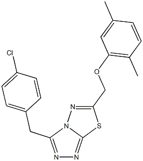 [3-(4-chlorobenzyl)[1,2,4]triazolo[3,4-b][1,3,4]thiadiazol-6-yl]methyl 2,5-dimethylphenyl ether Struktur