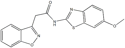 2-(1,2-benzisoxazol-3-yl)-N-(6-methoxy-1,3-benzothiazol-2-yl)acetamide Struktur