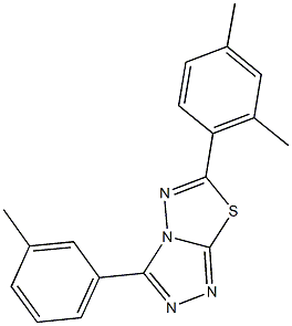 6-(2,4-dimethylphenyl)-3-(3-methylphenyl)[1,2,4]triazolo[3,4-b][1,3,4]thiadiazole Struktur