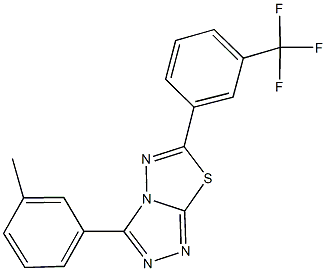 3-(3-methylphenyl)-6-[3-(trifluoromethyl)phenyl][1,2,4]triazolo[3,4-b][1,3,4]thiadiazole Struktur