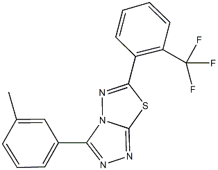 3-(3-methylphenyl)-6-[2-(trifluoromethyl)phenyl][1,2,4]triazolo[3,4-b][1,3,4]thiadiazole Struktur