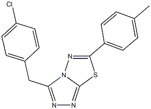 3-(4-chlorobenzyl)-6-(4-methylphenyl)[1,2,4]triazolo[3,4-b][1,3,4]thiadiazole Struktur