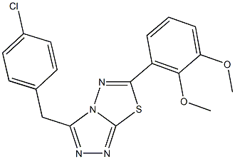 3-(4-chlorobenzyl)-6-(2,3-dimethoxyphenyl)[1,2,4]triazolo[3,4-b][1,3,4]thiadiazole Struktur