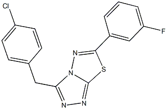 3-(4-chlorobenzyl)-6-(3-fluorophenyl)[1,2,4]triazolo[3,4-b][1,3,4]thiadiazole Struktur