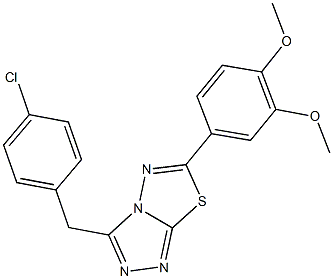 3-(4-chlorobenzyl)-6-(3,4-dimethoxyphenyl)[1,2,4]triazolo[3,4-b][1,3,4]thiadiazole Struktur