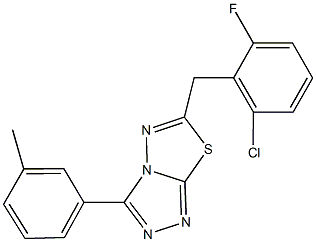 6-(2-chloro-6-fluorobenzyl)-3-(3-methylphenyl)[1,2,4]triazolo[3,4-b][1,3,4]thiadiazole Struktur