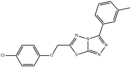 6-[(4-chlorophenoxy)methyl]-3-(3-methylphenyl)[1,2,4]triazolo[3,4-b][1,3,4]thiadiazole Struktur