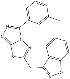 3-{[3-(3-methylphenyl)[1,2,4]triazolo[3,4-b][1,3,4]thiadiazol-6-yl]methyl}-1,2-benzisoxazole Struktur