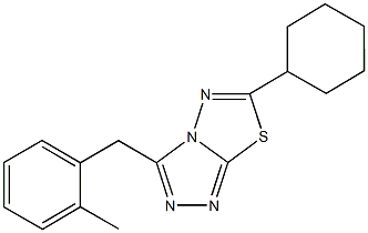 6-cyclohexyl-3-(2-methylbenzyl)[1,2,4]triazolo[3,4-b][1,3,4]thiadiazole Struktur