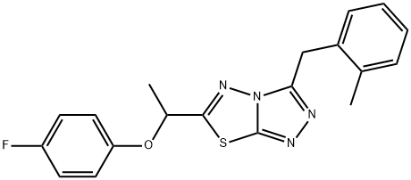 6-[1-(4-fluorophenoxy)ethyl]-3-(2-methylbenzyl)[1,2,4]triazolo[3,4-b][1,3,4]thiadiazole Struktur