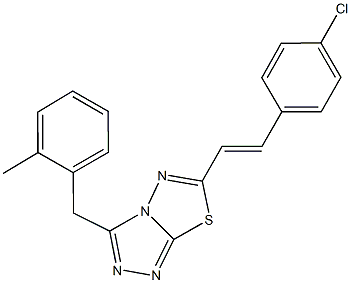 6-[2-(4-chlorophenyl)vinyl]-3-(2-methylbenzyl)[1,2,4]triazolo[3,4-b][1,3,4]thiadiazole Struktur