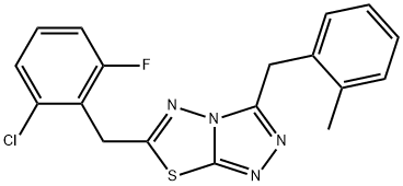 6-(2-chloro-6-fluorobenzyl)-3-(2-methylbenzyl)[1,2,4]triazolo[3,4-b][1,3,4]thiadiazole Struktur