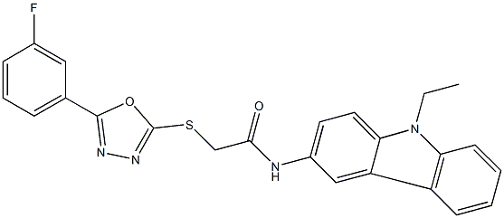 N-(9-ethyl-9H-carbazol-3-yl)-2-{[5-(3-fluorophenyl)-1,3,4-oxadiazol-2-yl]sulfanyl}acetamide Struktur