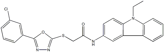 2-{[5-(3-chlorophenyl)-1,3,4-oxadiazol-2-yl]sulfanyl}-N-(9-ethyl-9H-carbazol-3-yl)acetamide Struktur