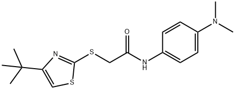 2-[(4-tert-butyl-1,3-thiazol-2-yl)sulfanyl]-N-[4-(dimethylamino)phenyl]acetamide Struktur