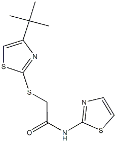 2-[(4-tert-butyl-1,3-thiazol-2-yl)sulfanyl]-N-(1,3-thiazol-2-yl)acetamide Struktur