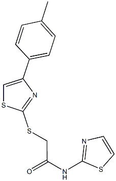 2-{[4-(4-methylphenyl)-1,3-thiazol-2-yl]sulfanyl}-N-(1,3-thiazol-2-yl)acetamide Struktur