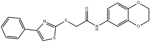 N-(2,3-dihydro-1,4-benzodioxin-6-yl)-2-[(4-phenyl-1,3-thiazol-2-yl)sulfanyl]acetamide Struktur