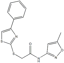 N-(5-methyl-3-isoxazolyl)-2-[(4-phenyl-1,3-thiazol-2-yl)sulfanyl]acetamide Struktur