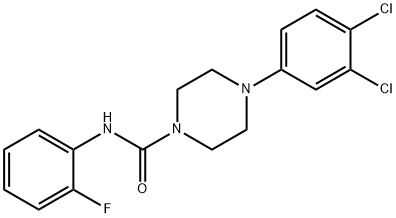 4-(3,4-dichlorophenyl)-N-(2-fluorophenyl)-1-piperazinecarboxamide Struktur