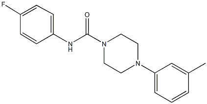 N-(4-fluorophenyl)-4-(3-methylphenyl)-1-piperazinecarboxamide Struktur