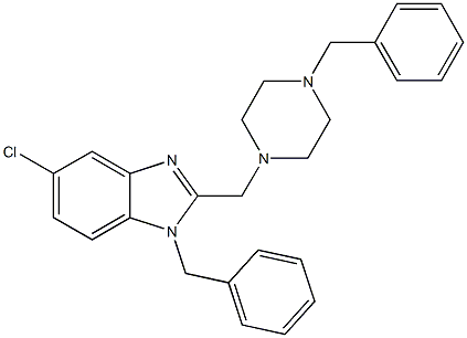 1-benzyl-2-[(4-benzyl-1-piperazinyl)methyl]-5-chloro-1H-benzimidazole Struktur