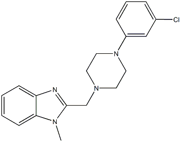 2-{[4-(3-chlorophenyl)-1-piperazinyl]methyl}-1-methyl-1H-benzimidazole Struktur