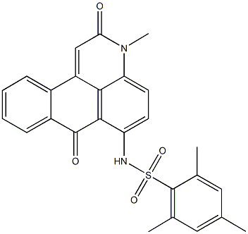 2,4,6-trimethyl-N-(3-methyl-2,7-dioxo-2,7-dihydro-3H-naphtho[1,2,3-de]quinolin-6-yl)benzenesulfonamide Struktur