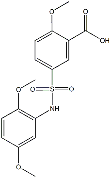 5-[(2,5-dimethoxyanilino)sulfonyl]-2-methoxybenzoic acid Struktur