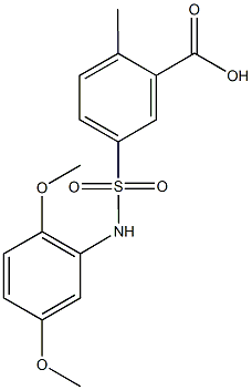 5-[(2,5-dimethoxyanilino)sulfonyl]-2-methylbenzoic acid Struktur