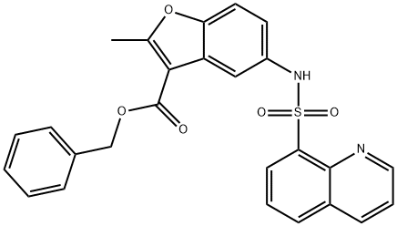 benzyl 2-methyl-5-[(8-quinolinylsulfonyl)amino]-1-benzofuran-3-carboxylate Struktur