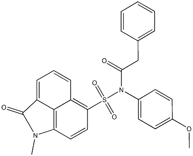 N-(4-methoxyphenyl)-1-methyl-2-oxo-N-(phenylacetyl)-1,2-dihydrobenzo[cd]indole-6-sulfonamide Struktur