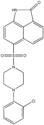 6-{[4-(2-chlorophenyl)-1-piperazinyl]sulfonyl}benzo[cd]indol-2(1H)-one Struktur