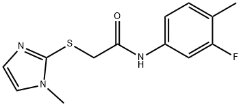 N-(3-fluoro-4-methylphenyl)-2-[(1-methyl-1H-imidazol-2-yl)sulfanyl]acetamide Struktur