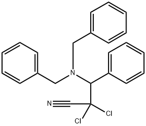 2,2-dichloro-3-(dibenzylamino)-3-phenylpropanenitrile Struktur