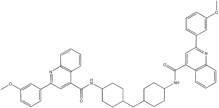 2-(3-methoxyphenyl)-N-(4-{[4-({[2-(3-methoxyphenyl)-4-quinolinyl]carbonyl}amino)cyclohexyl]methyl}cyclohexyl)-4-quinolinecarboxamide Struktur