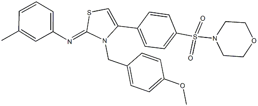 N-(3-(4-methoxybenzyl)-4-[4-(4-morpholinylsulfonyl)phenyl]-1,3-thiazol-2(3H)-ylidene)-N-(3-methylphenyl)amine Struktur