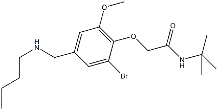 2-{2-bromo-4-[(butylamino)methyl]-6-methoxyphenoxy}-N-(tert-butyl)acetamide Struktur