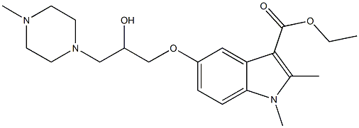 ethyl 5-[2-hydroxy-3-(4-methyl-1-piperazinyl)propoxy]-1,2-dimethyl-1H-indole-3-carboxylate Struktur