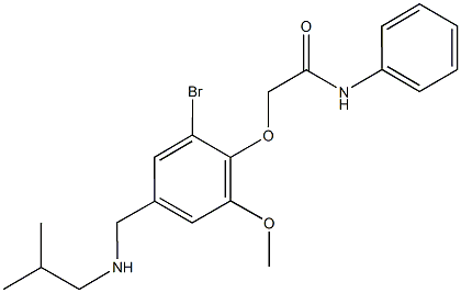 2-{2-bromo-4-[(isobutylamino)methyl]-6-methoxyphenoxy}-N-phenylacetamide Struktur