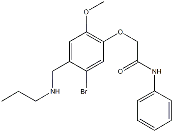 2-{5-bromo-2-methoxy-4-[(propylamino)methyl]phenoxy}-N-phenylacetamide Struktur