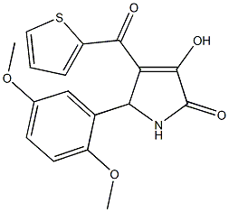 5-(2,5-dimethoxyphenyl)-3-hydroxy-4-(2-thienylcarbonyl)-1,5-dihydro-2H-pyrrol-2-one Struktur