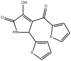 3-hydroxy-5-(2-thienyl)-4-(2-thienylcarbonyl)-1,5-dihydro-2H-pyrrol-2-one Struktur