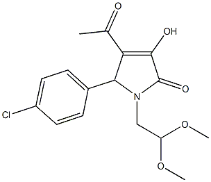 4-acetyl-5-(4-chlorophenyl)-1-(2,2-dimethoxyethyl)-3-hydroxy-1,5-dihydro-2H-pyrrol-2-one Struktur