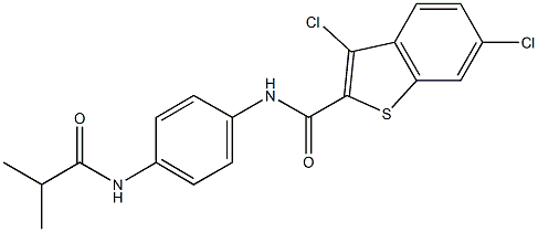 3,6-dichloro-N-[4-(isobutyrylamino)phenyl]-1-benzothiophene-2-carboxamide Struktur