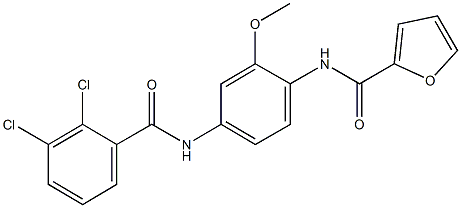 N-{4-[(2,3-dichlorobenzoyl)amino]-2-methoxyphenyl}-2-furamide Struktur