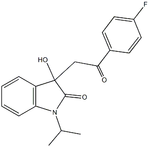 3-[2-(4-fluorophenyl)-2-oxoethyl]-3-hydroxy-1-isopropyl-1,3-dihydro-2H-indol-2-one Struktur