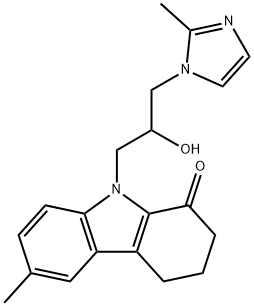 9-[2-hydroxy-3-(2-methyl-1H-imidazol-1-yl)propyl]-6-methyl-2,3,4,9-tetrahydro-1H-carbazol-1-one Struktur